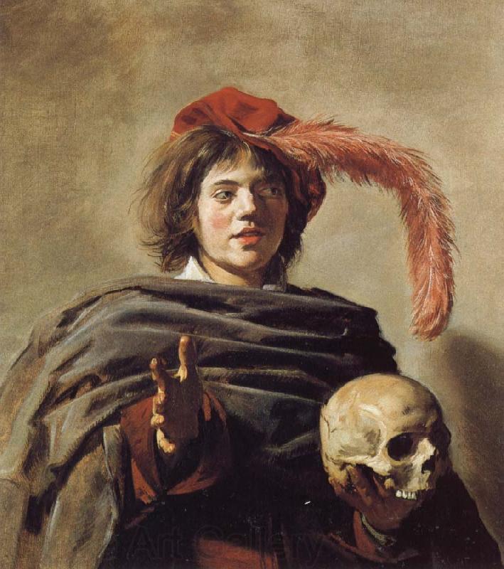 Frans Hals Young Man Holding a Skull Norge oil painting art